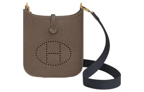 HERMES Evelyne Clemence Cow Leather Crossbody Bag, Shoulder Bag 16 Women's 18 Etoupe Elephant Gray