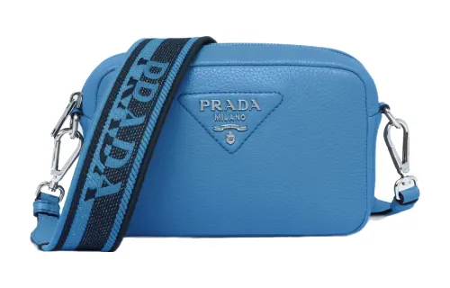 PRADA Leather Crossbody Bag, Shoulder Bag Women's Blue