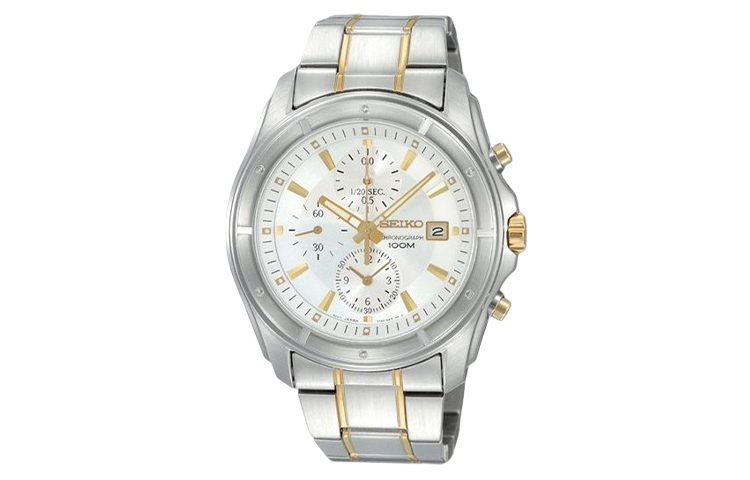 SEIKO Chronograph Series Quartz Movement Watch Men's Watches White Dial