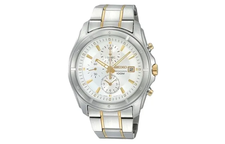 SEIKO Chronograph Series Quartz Movement Watch Men's Watches White Dial