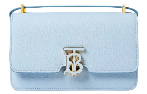 Burberry Cow Leather Shoulder Bag, Crossbody Bag Mini Women's Light Blue