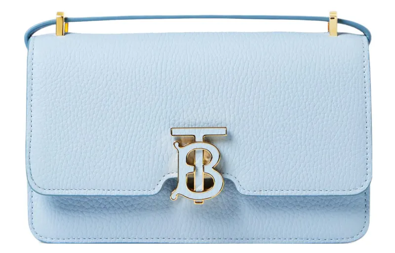 Burberry Cow Leather Shoulder Bag, Crossbody Bag Mini Women's Light Blue