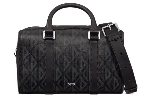 DIOR Lingot Diamond Pattern Canvas With Cow Leather Handbag, Shoulder Bag, Crossbody Bag, Travel Bag Men's Black
