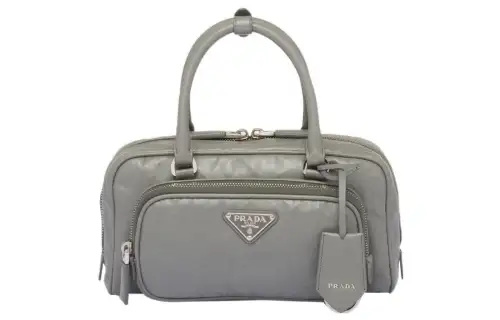 PRADA Nappa Leather Shoulder Bag, Crossbody Bag, Handbag Women's Gray