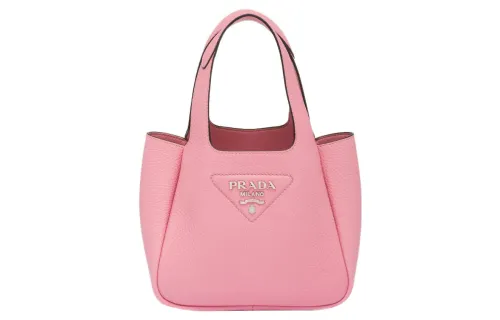 PRADA Leather Basket Bag Tote Bag, Shopping Bag, Handbag Women's Pink