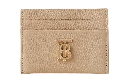 Burberry Litchi Calfskin Card Holder Card Holder Women's Beige