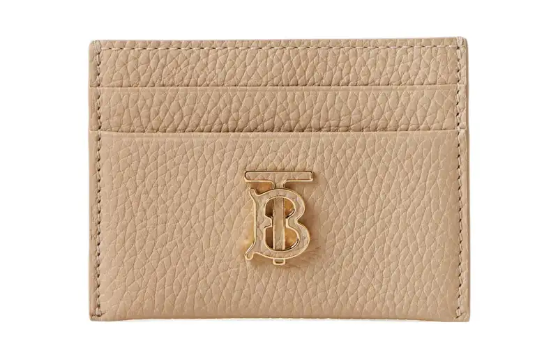 Burberry Litchi Calfskin Card Holder Card Holder Women's Beige
