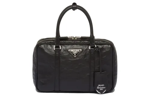 PRADA Re Edition Nappa Leather Handbag Women's Black