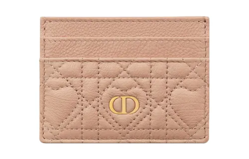 DIOR Caro Calfskin Card Holder Card Holder Women's Pink