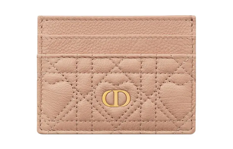 DIOR Caro Calfskin Card Holder Card Holder Women's Pink