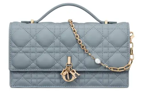 DIOR My Dior Lambskin Handbag Women's Light Blue