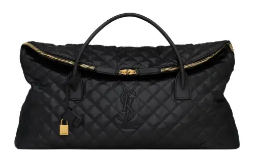 SAINT LAURENT Calfskin Travel Bag Women's Black