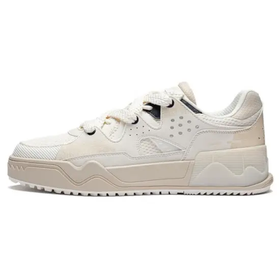 LINING CF Skateboard Shoes Men Low-Top Ecru