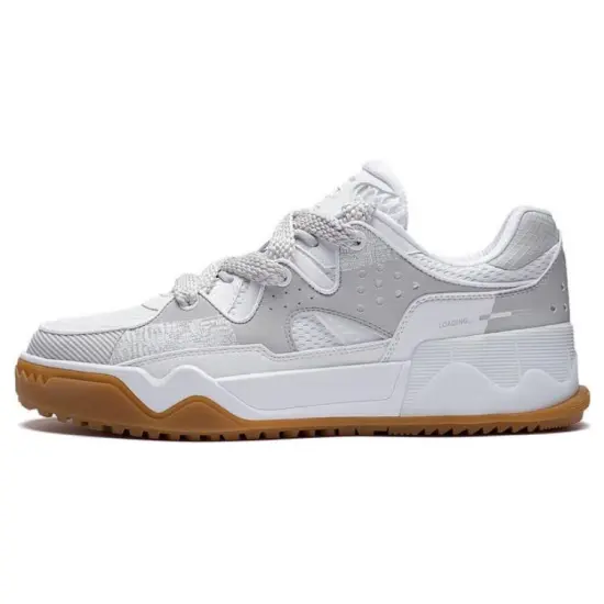 LINING CF Skateboard Shoes Men Low-Top White Gray