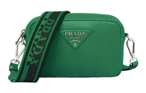 PRADA Leather Crossbody Bag, Shoulder Bag Women's Green