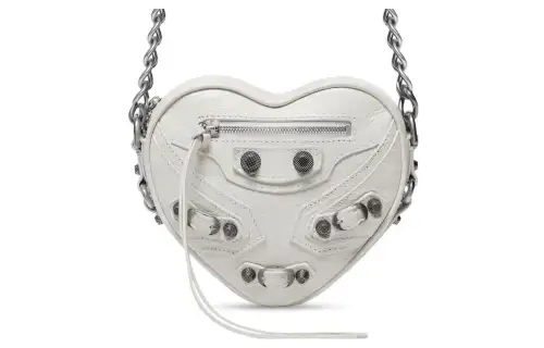 Balenciaga Le Cagole Heart Mini Bag In Optic White