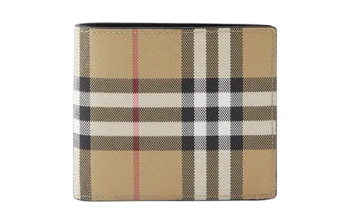 Burberry Leather Card Holder, Coin Purse, Wallet Men's Beige
