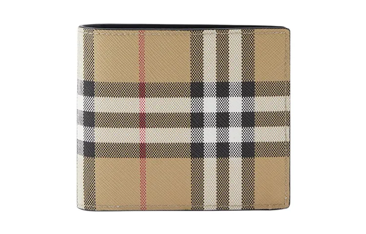 Burberry Leather Card Holder, Coin Purse, Wallet Men's Beige