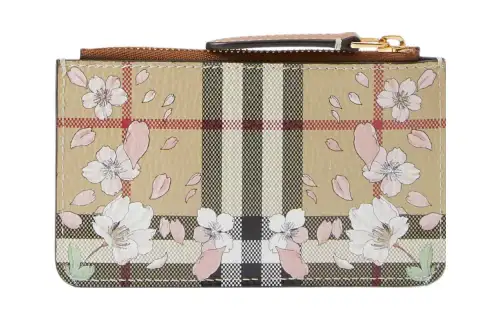 Burberry Leather Card Holder, Coin Purse Regular Women's Beige