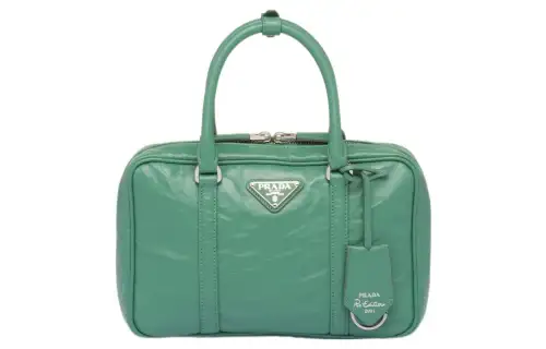 PRADA Nappa Leather Shoulder Bag, Crossbody Bag, Handbag Women's Sage Green
