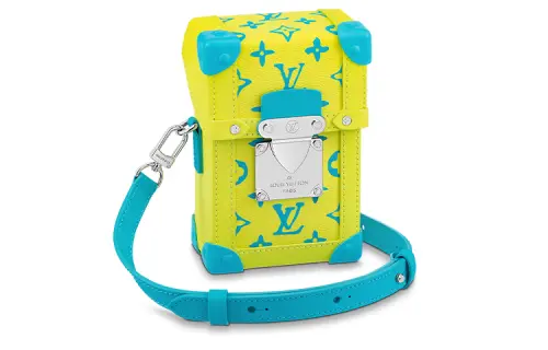 LOUIS VUITTON Trunk Vertical Coated Canvas With Leather Trim Cell Phone Pouch, Shoulder Bag, Crossbody Bag Mini Men's