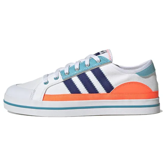 Adidas Neo City Canvas Skateboard Shoes Unisex Low-Top White/Orange/Sky Blue/Navy