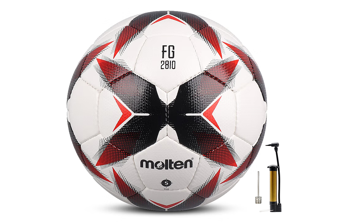 Molten 4/Size 5 Soccer Ball Pu Hand Stitched Soccer Ball Unisex Black White Red