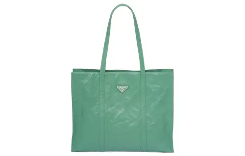 PRADA Nappa Leather Tote Bag, Shopping Bag, Handbag Large Women's Sage Green