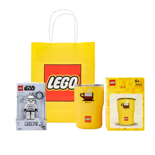 LEGO Classic Creative Variety Series Classic Daily Special Coffee Cup Cute Handy Cup Stainless Steel Comes with Star Wars Luminous Keychain Set Mug 300ml