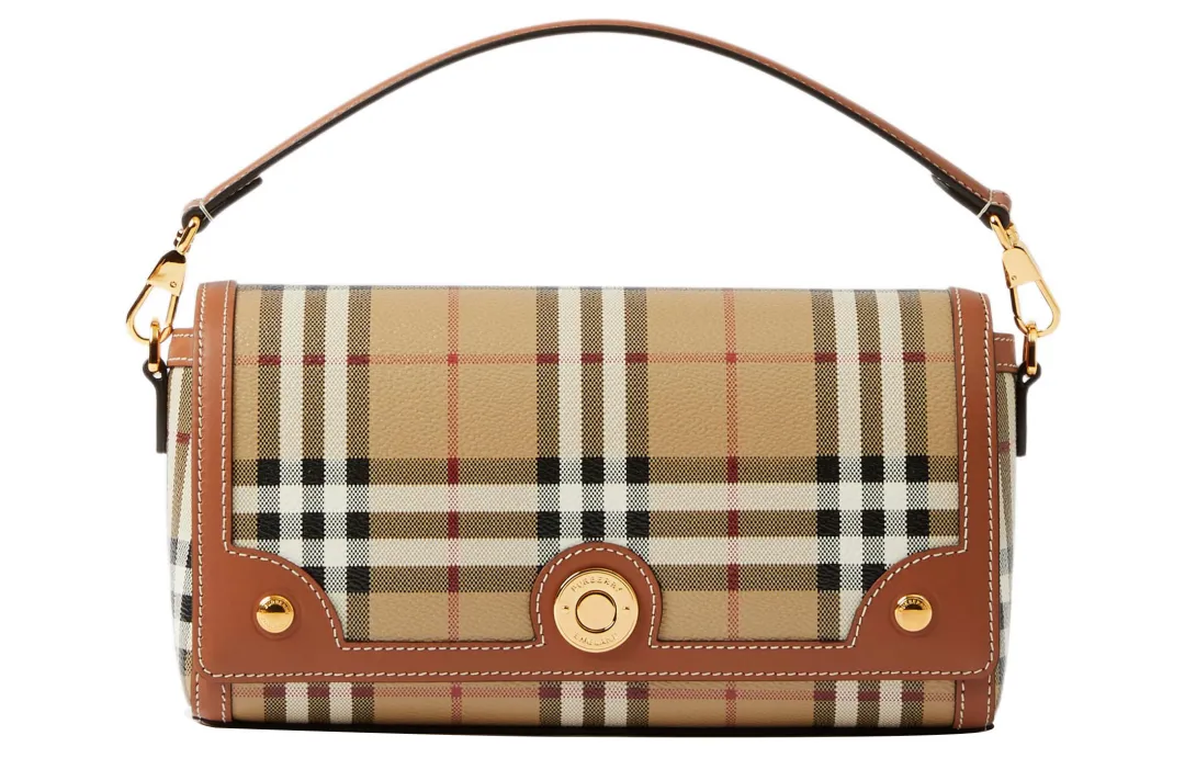 Burberry Cotton With Cow Leather Handbag, Shoulder Bag, Crossbody Bag Regular Women's Heather Brown