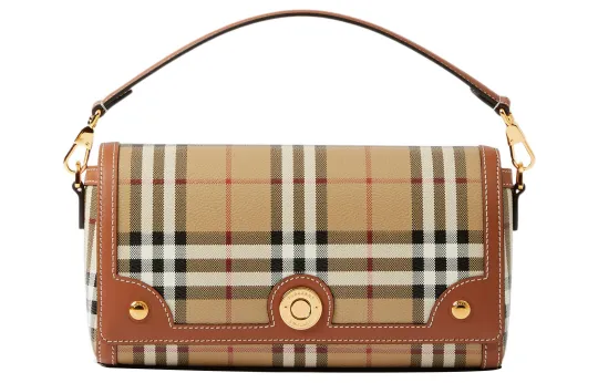 Burberry Cotton With Cow Leather Handbag, Shoulder Bag, Crossbody Bag Regular Women's Heather Brown