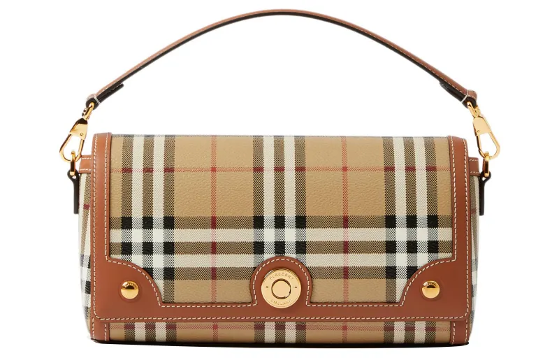 Burberry Cotton With Cow Leather Handbag, Shoulder Bag, Crossbody Bag Regular Women's Heather Brown