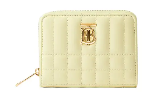 Burberry Quilted Leather Wallet Women's Light Yellow