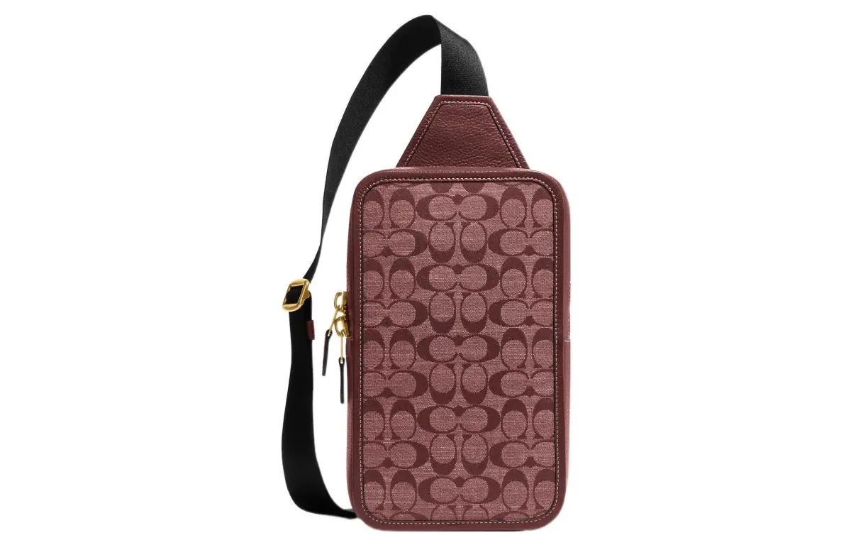 COACH Sullivan Leather Zip Closure Shoulder Bag, Crossbody Bag Small Men's Burgundy