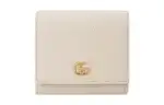 GUCCI GG Marmont Leather Wallet Medium Women's White/Mint Green