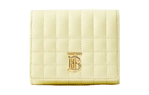 Burberry Lola Bag Lambskin With Cow Leather Card Holder, Wallet Small Women's Light Yellow