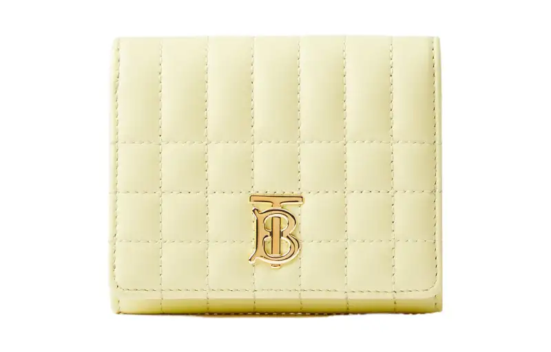 Burberry Lola Bag Lambskin With Cow Leather Card Holder, Wallet Small Women's Light Yellow