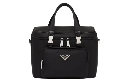 PRADA Recycled Nylon Blend Fabric Picnic Bag Handbag Men's Black