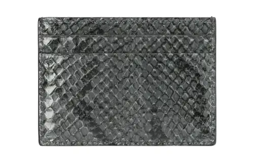 GUCCI Python Skin Card Holder Men's Gray