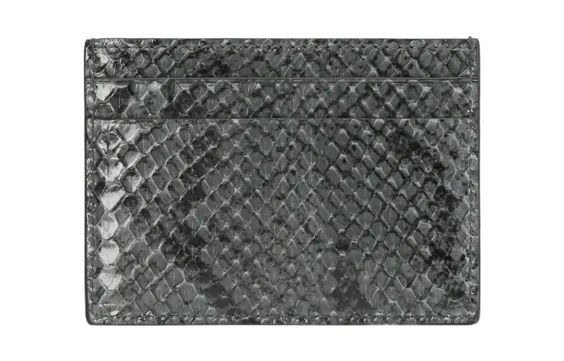 GUCCI Python Skin Card Holder Men's Gray
