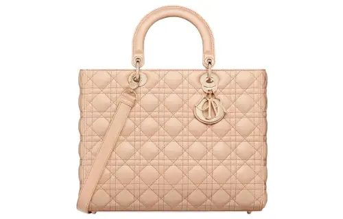 DIOR Lady Dior Sheepskin Handbag Shoulder Bag, Crossbody Bag, Handbag Large Women's Sand Pink