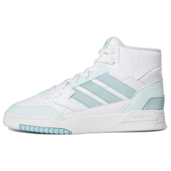 Adidas Originals Drop Step Skateboarding Shoes Women's High-top White/light Mint Green/dark Mint Green