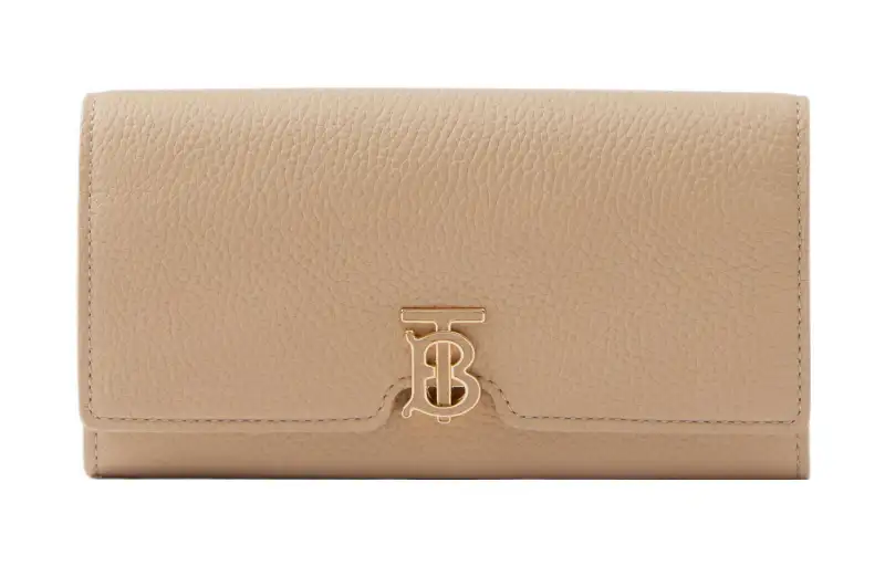 Burberry Calfskin Wallet Women's Oats Beige