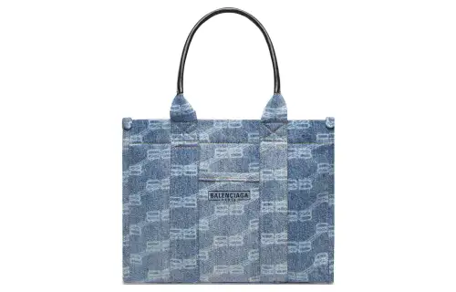 Balenciaga Bleached Denim With Cotton Shoulder Bag, Crossbody Bag, Handbag Regular Women's Blue