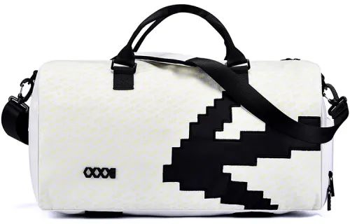 COEXISTENCE Trend fashionable capacious water repellent cloth for training wet and dry separation, basketball one-shoulder bag, big white sports bag for men and women, purse, American style, for beloved