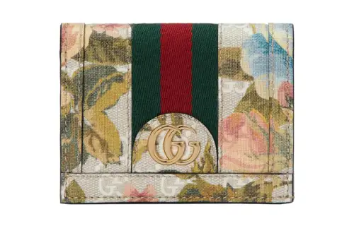 GUCCI Ophidia Canvas Wallet, Card Holder Women's Multicolor