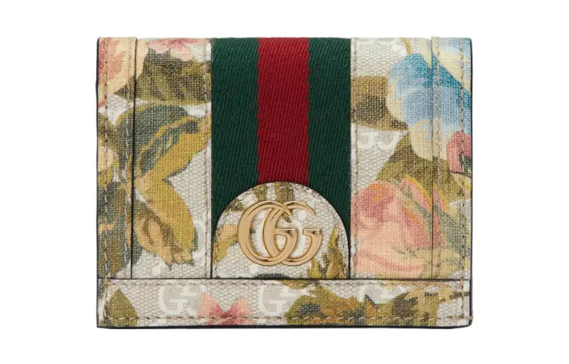 GUCCI Ophidia Canvas Wallet, Card Holder Women's Multicolor