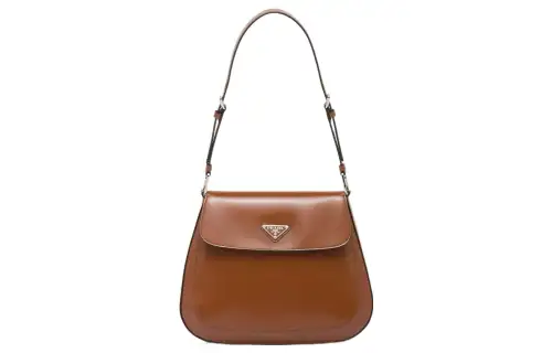 PRADA Cleo Leather Shoulder Bag, Handbag, Shoulder Bag Women's Brown