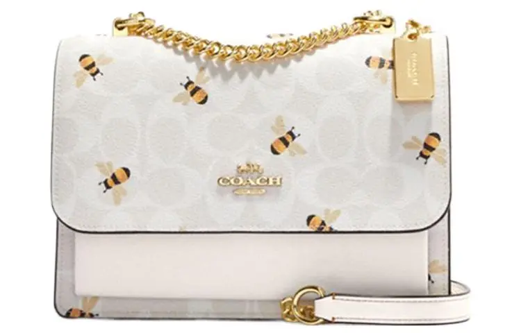 COACH Klare Canvas With Leather Crossbody Bags Small Women's Glacier White