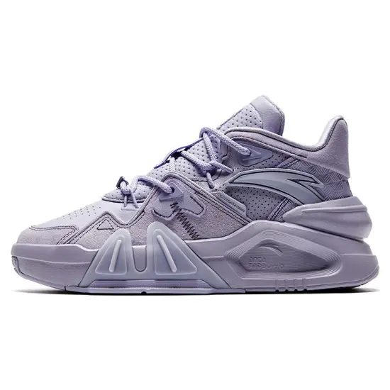 Anta Bastard 4 Anti Slip Wear Resistant Mid Top Skateboard Shoes Women's Purple